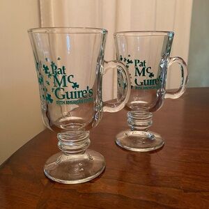 Custom Printed Pat McGuire’s Irish Coffee 8 oz. Glass Mugs set of 2